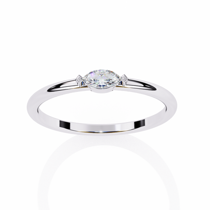 Marquise Solitaire Diamond Ring White Gold 
