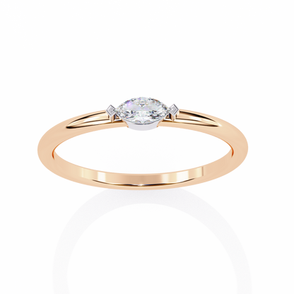 Marquise Solitaire Diamond Ring Rose Gold 
