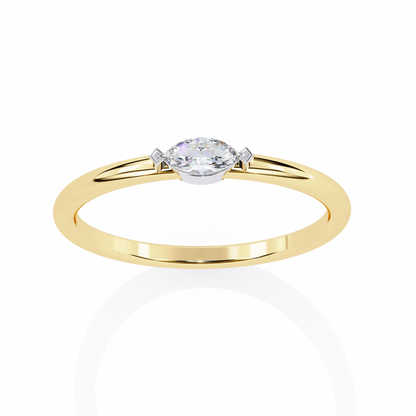 Marquise Solitaire Diamond Ring Yellow Gold 