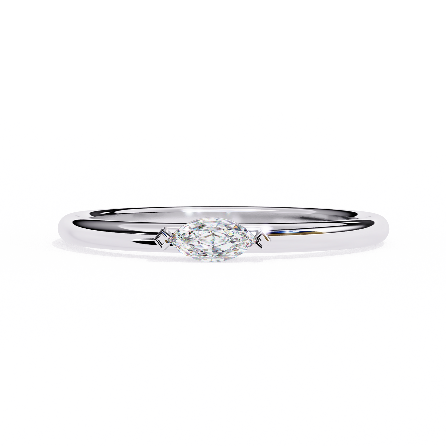 Marquise Solitaire Diamond Ring White Gold 