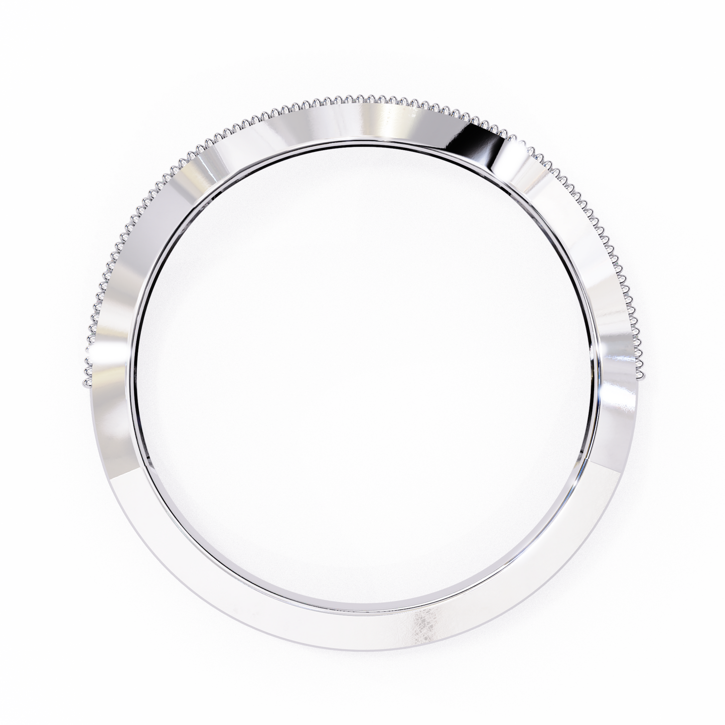 Curved Diamond Wedding Band White Gold 