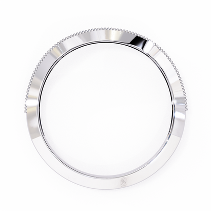 Curved Diamond Wedding Band White Gold 