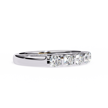 Five Stone Diamond Band White Gold