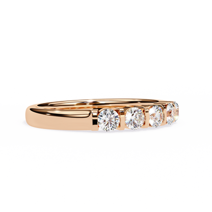 Five Stone Diamond Band Rose Gold