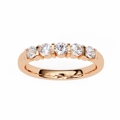 Five Stone Diamond Band Rose Gold