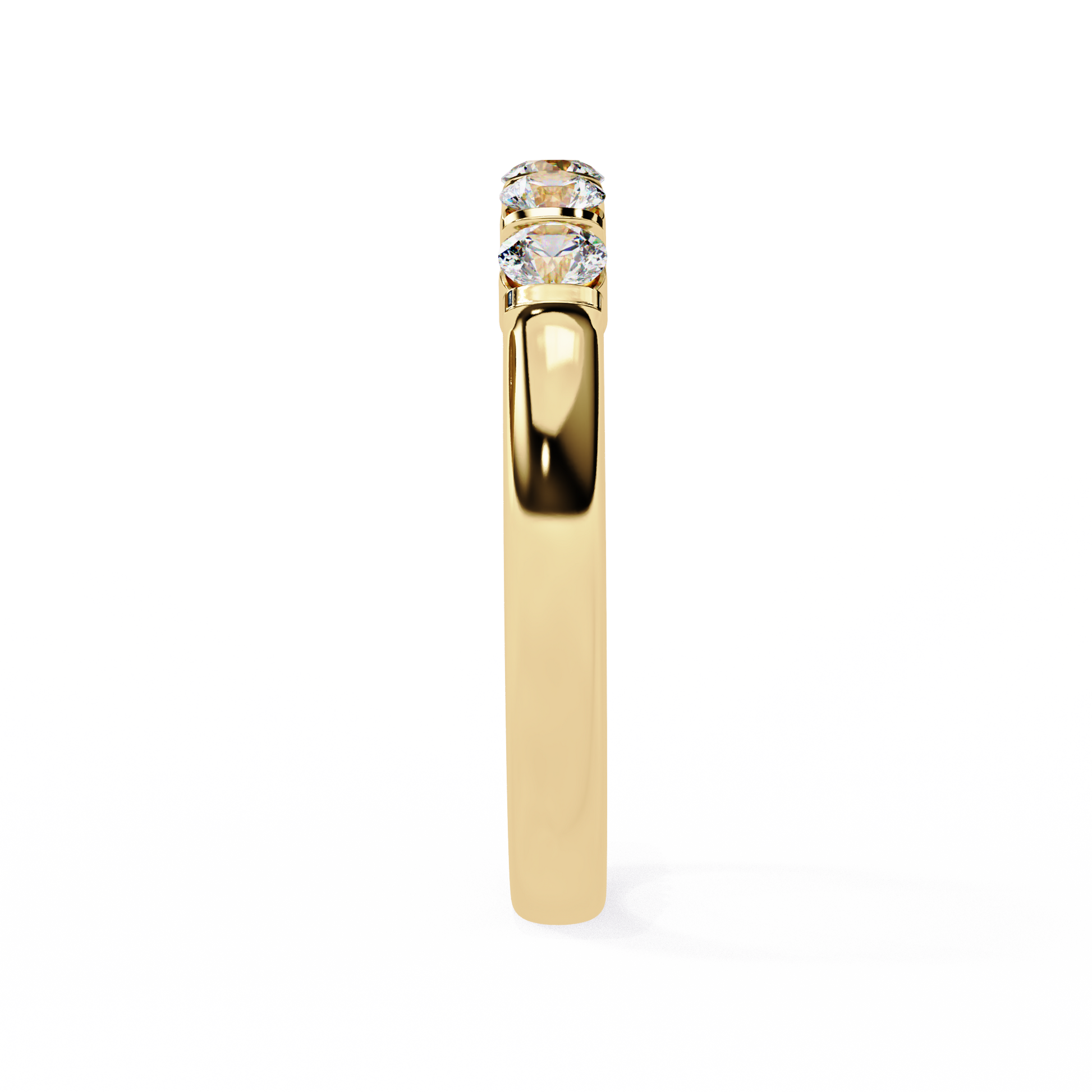 Five Stone Diamond Band Yellow Gold