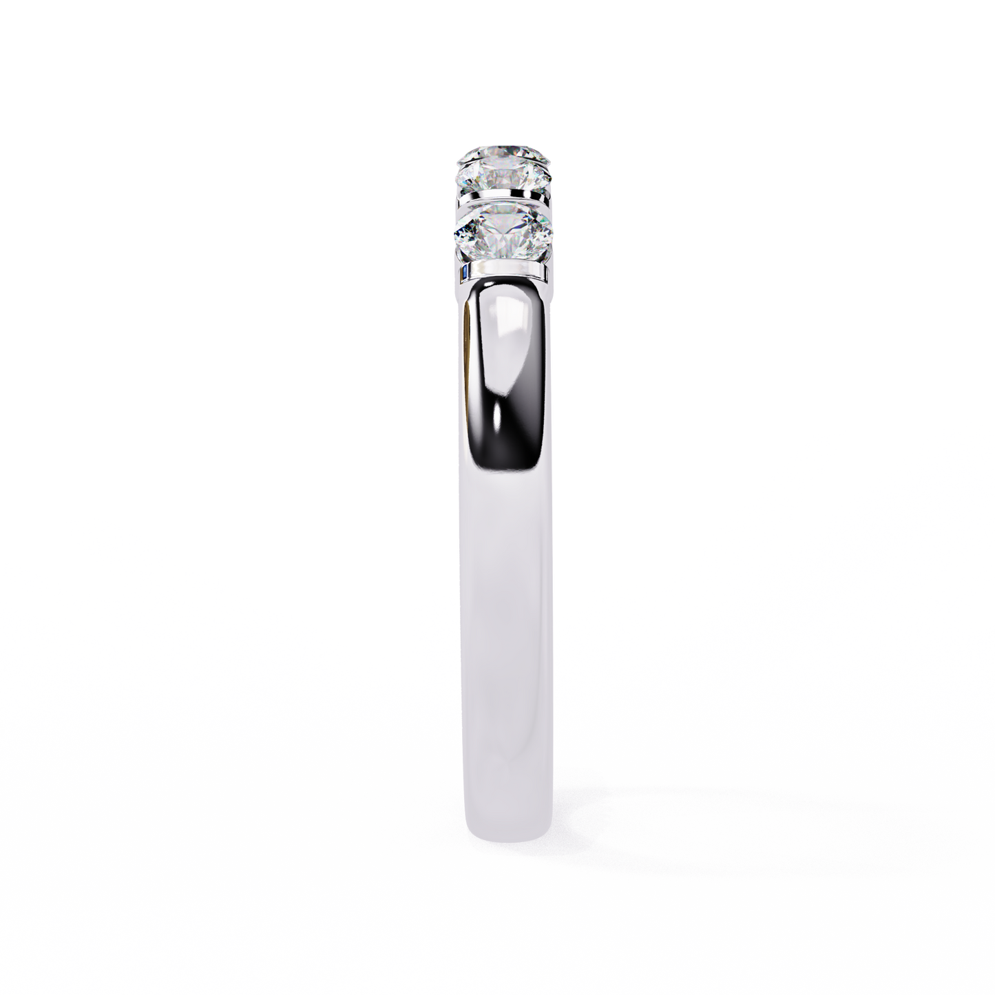 Five Stone Diamond Band White Gold