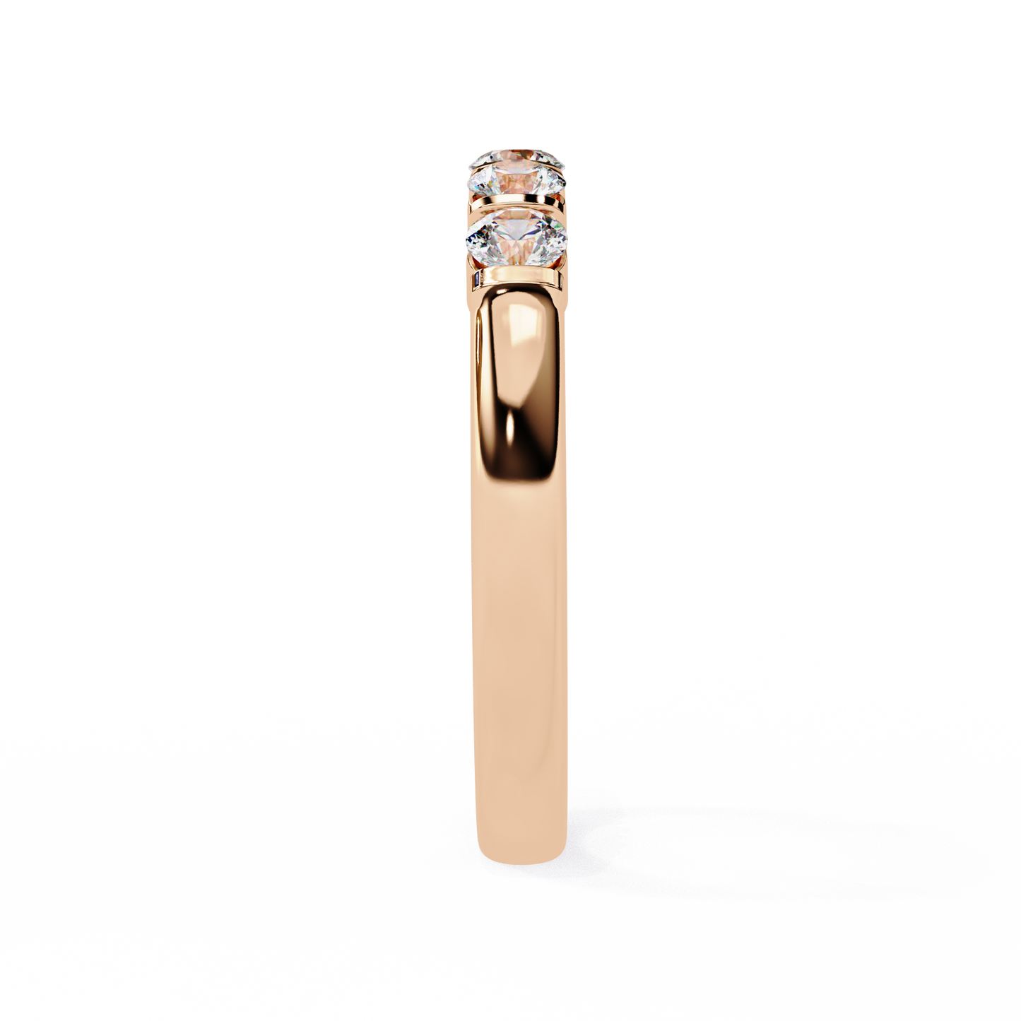 Five Stone Diamond Band Rose Gold