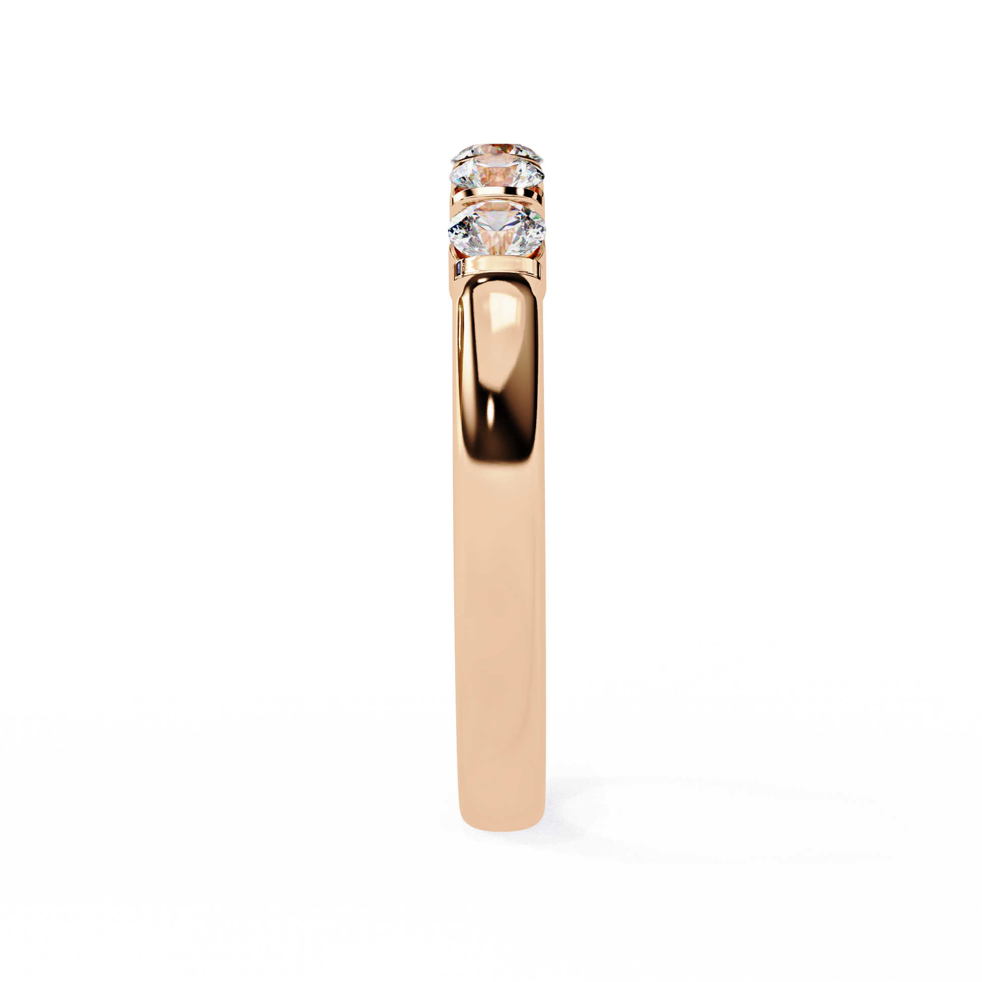 Five Stone Diamond Band Rose Gold