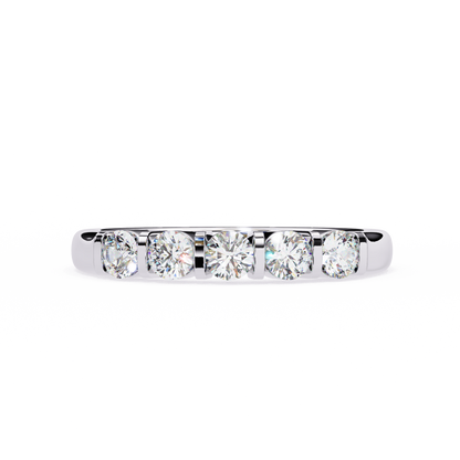 Five Stone Diamond Band White Gold
