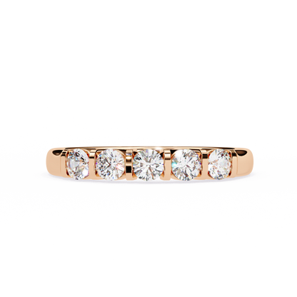 Five Stone Diamond Band Rose Gold
