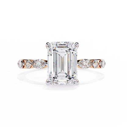 Emerald Cut Diamond Engagement Ring Rose Gold