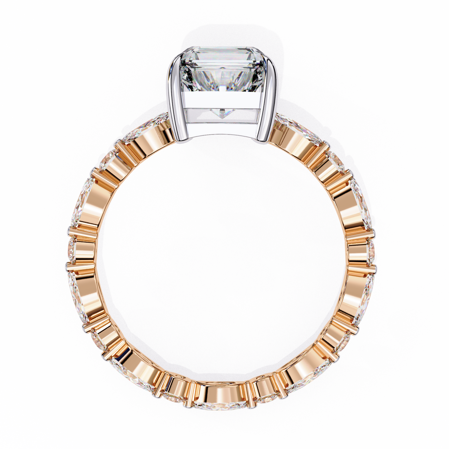 Emerald Cut Diamond Engagement Ring Rose Gold