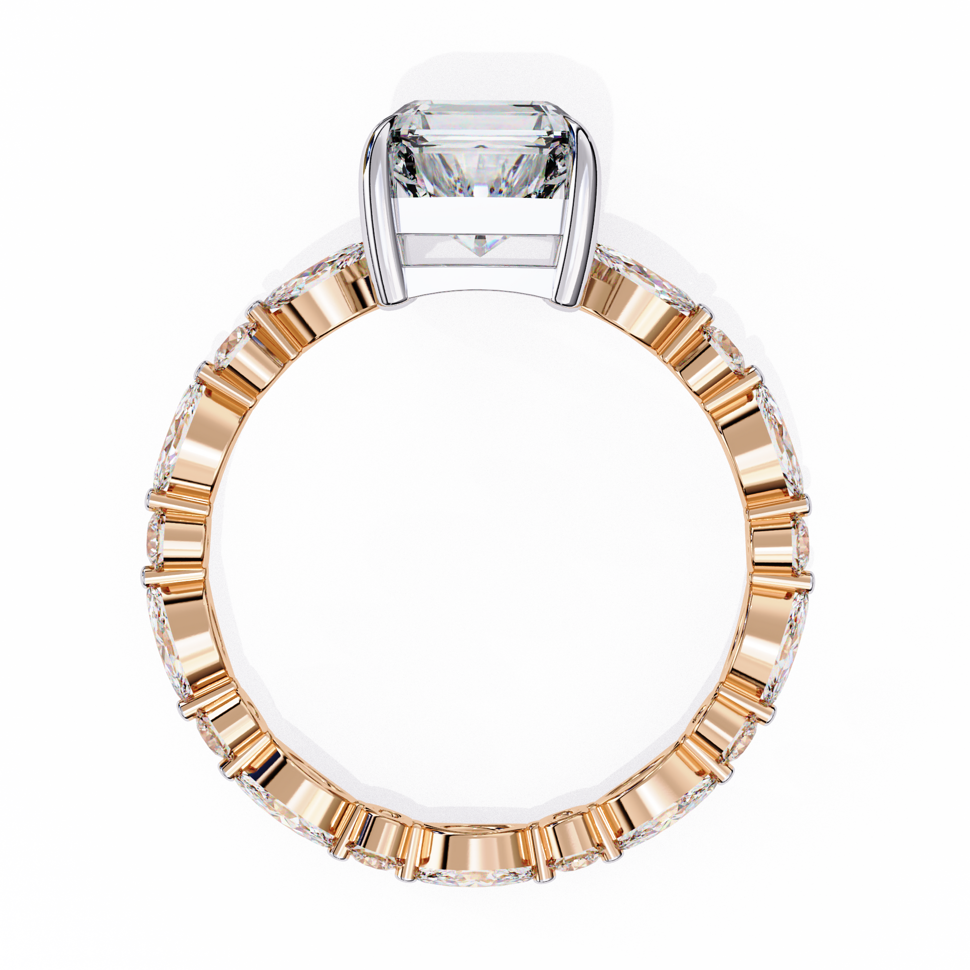 Emerald Cut Diamond Engagement Ring Rose Gold