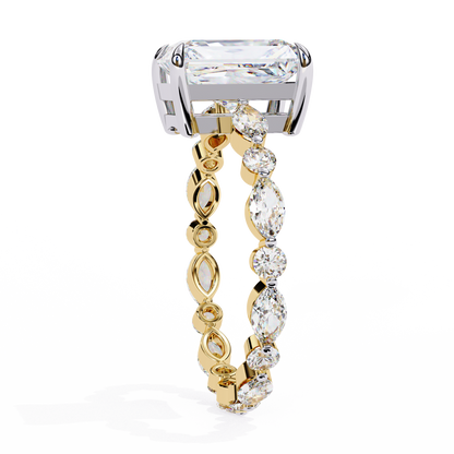 Emerald Cut Diamond Engagement Ring Yellow Gold