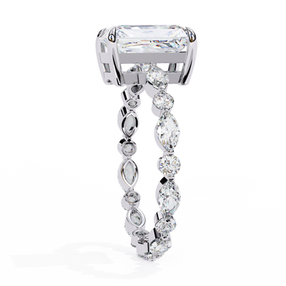 Emerald Cut Diamond Engagement Ring White Gold