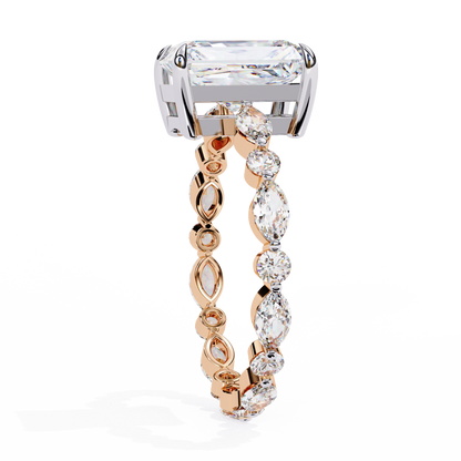 Emerald Cut Diamond Engagement Ring Rose Gold