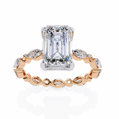 Emerald Cut Diamond Engagement Ring Rose Gold