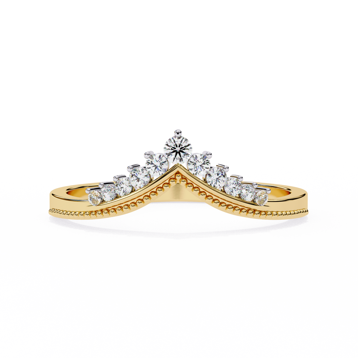 Regal Tiara Diamond Ring Yellow Gold