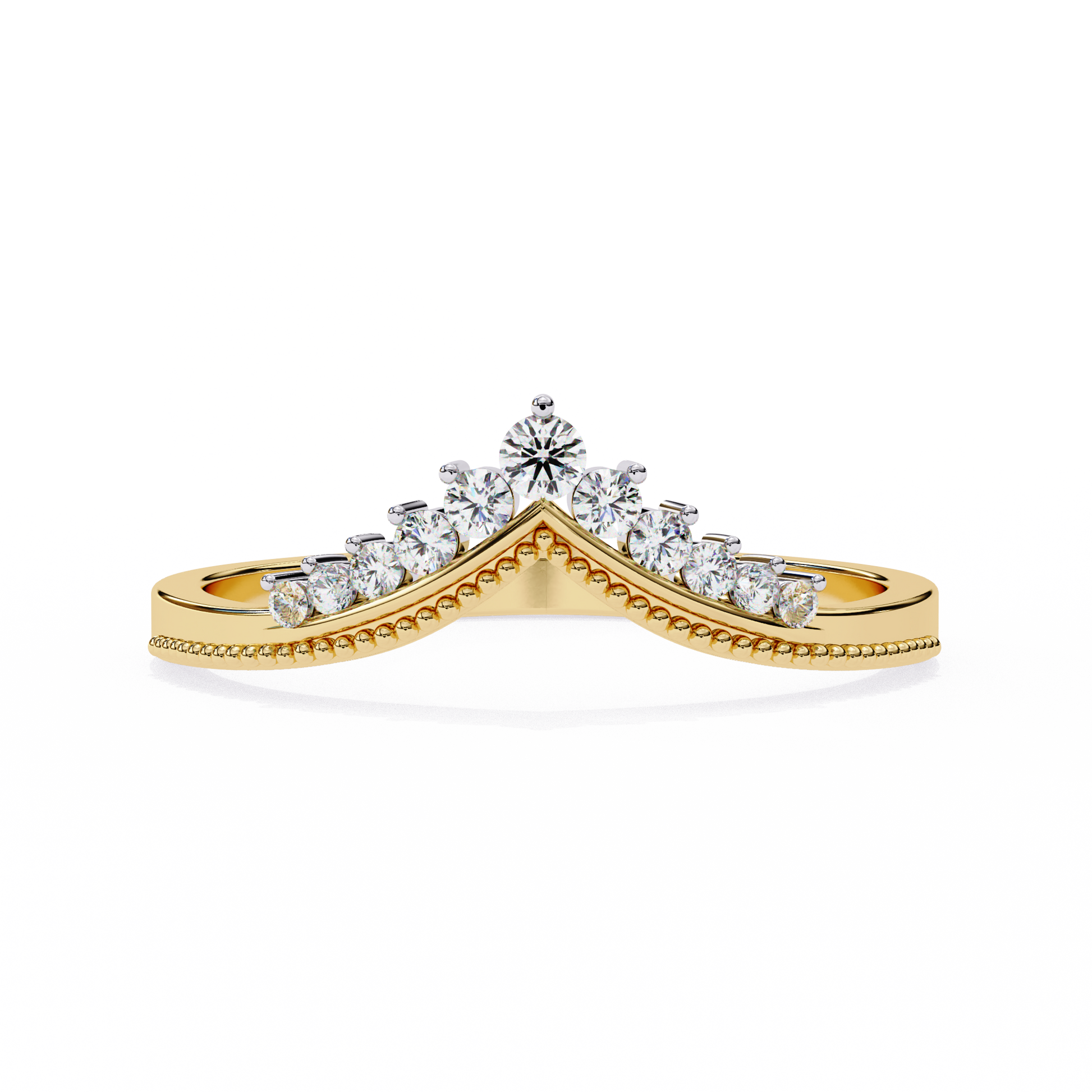 Regal Tiara Diamond Ring Yellow Gold