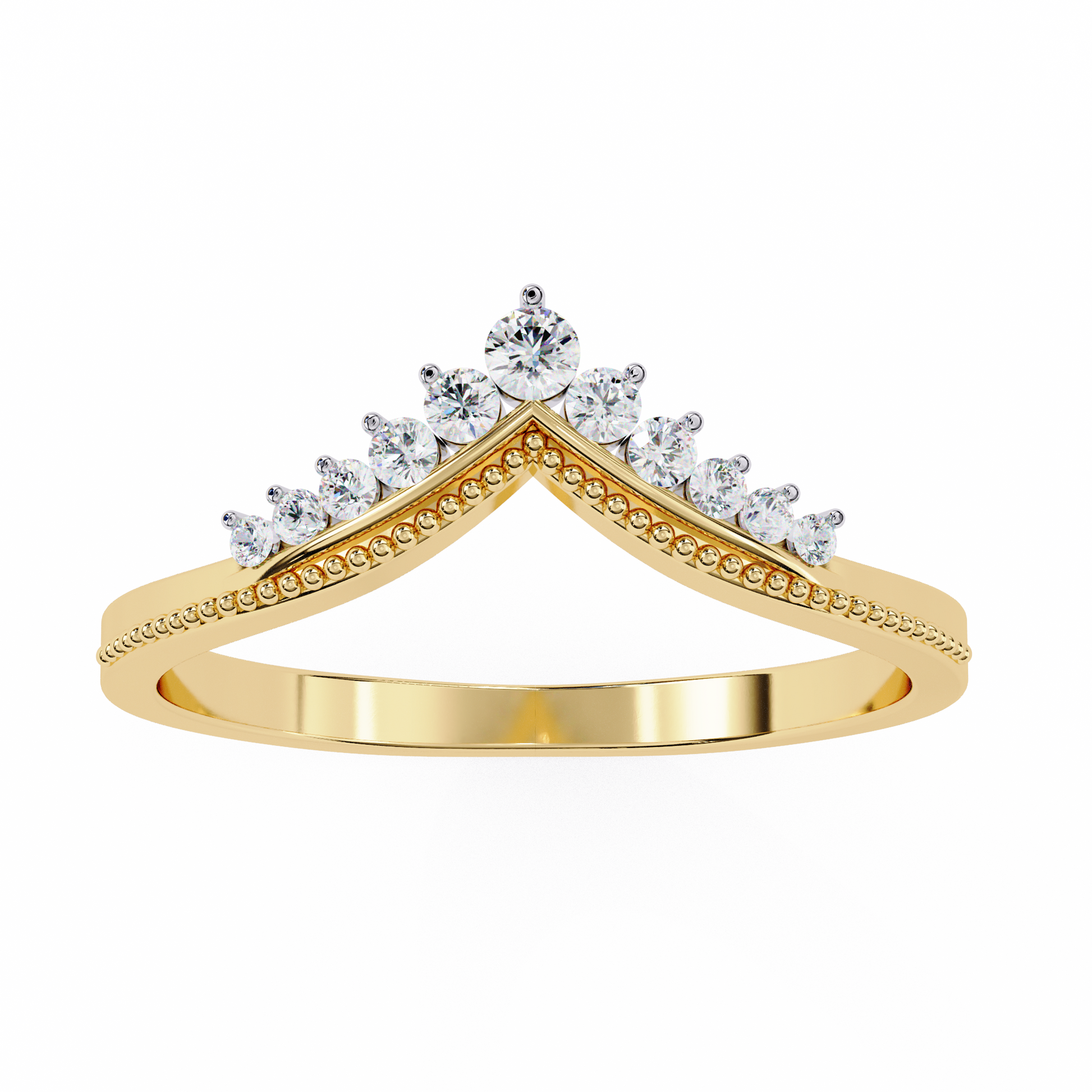 Regal Tiara Diamond Ring Yellow Gold