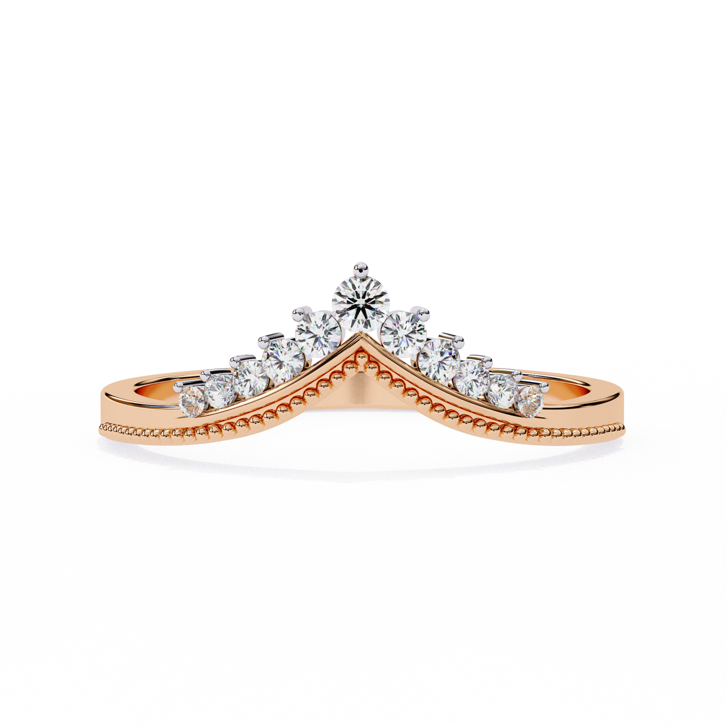 Regal Tiara Diamond Ring Rose Gold