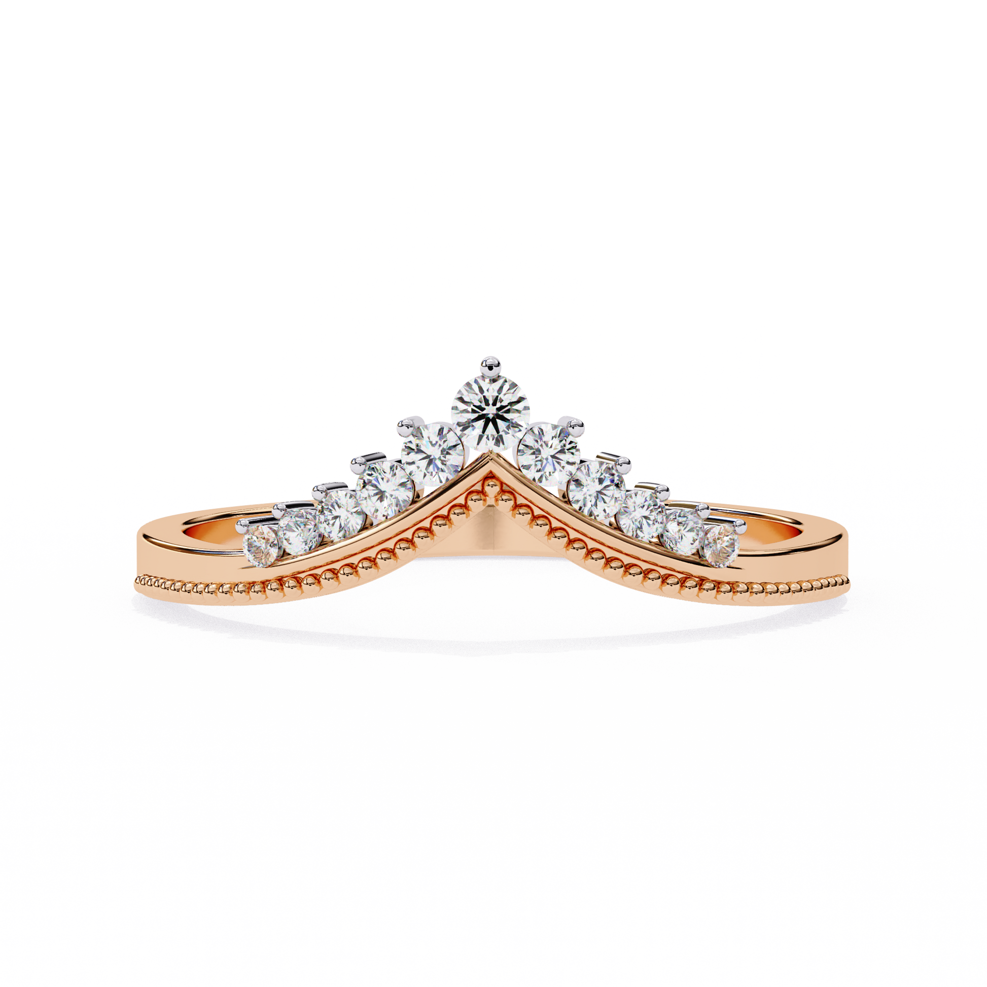 Regal Tiara Diamond Ring Rose Gold