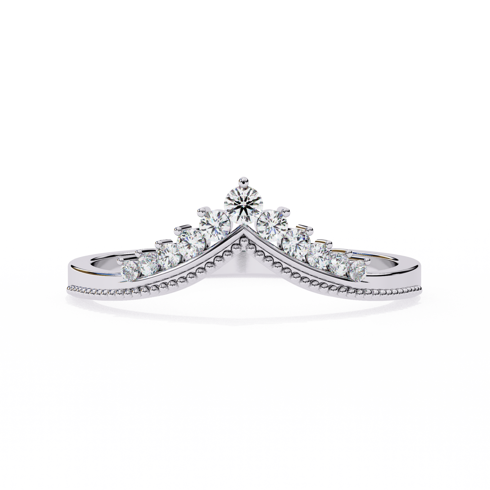Regal Tiara Diamond Ring White Gold