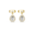 Elegant Pear-Cut Drop Earrings with Diamond Halo