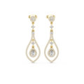Pear-Cut Diamond Openwork Halo Drop Earrings