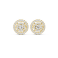 Diamond Scalloped Petal Halo Stud Earrings