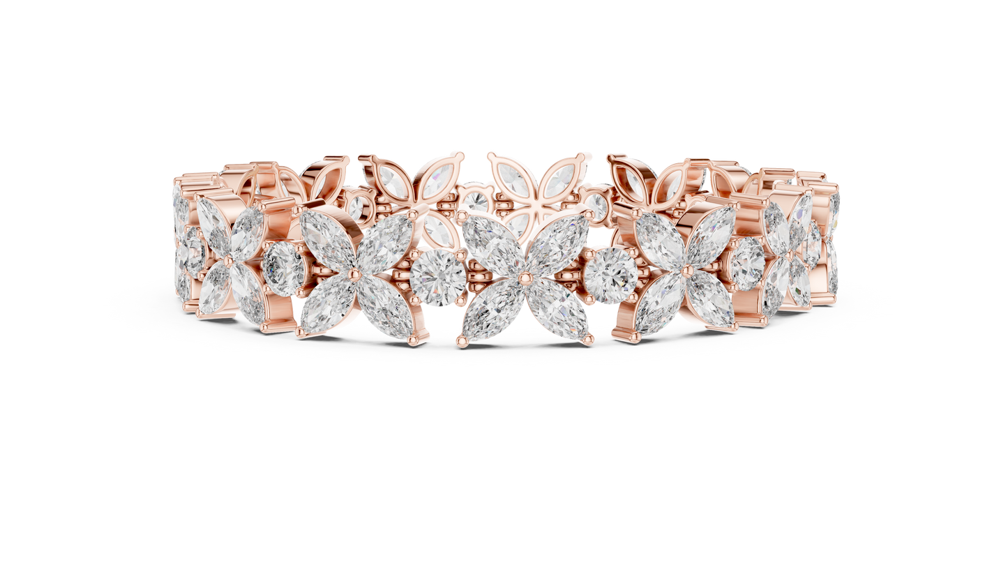 Floral Marquise Diamond Bracelet