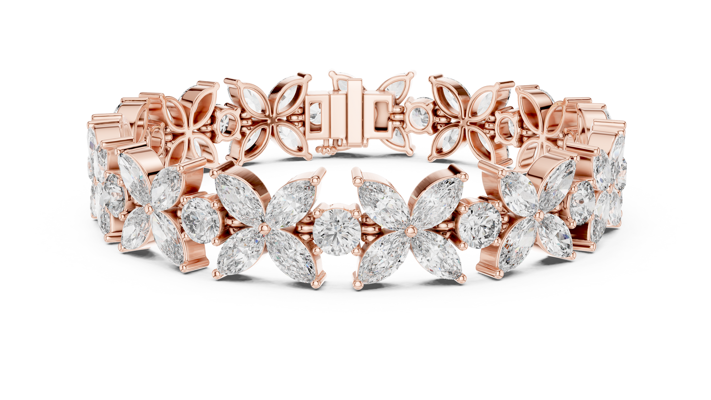 Floral Marquise Diamond Bracelet