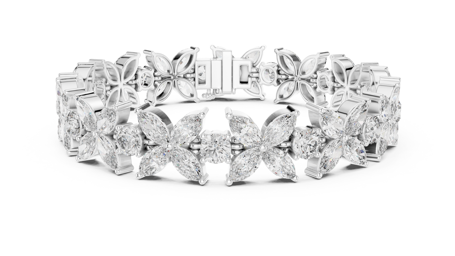 Floral Marquise Diamond Bracelet