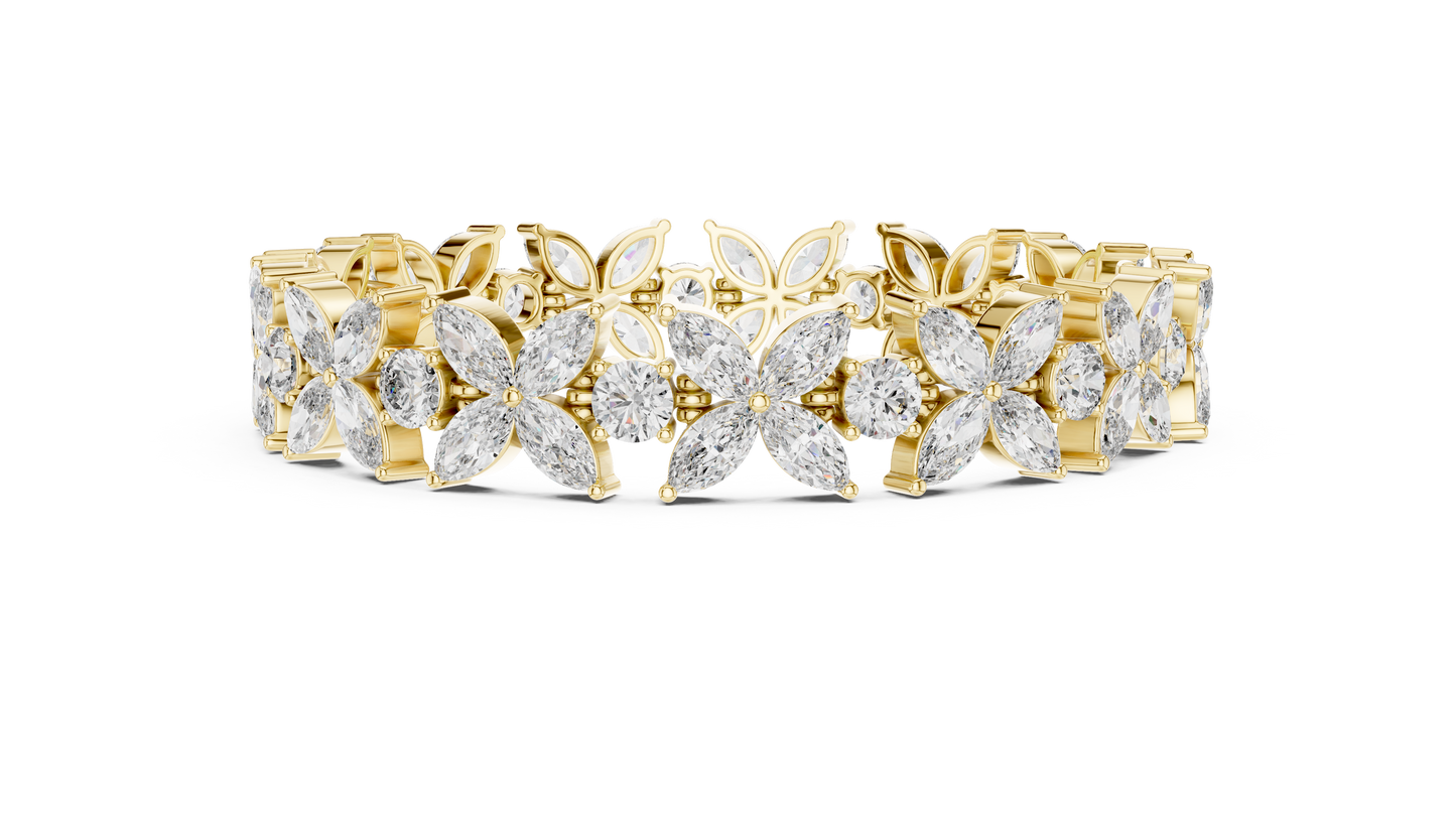 Floral Marquise Diamond Bracelet