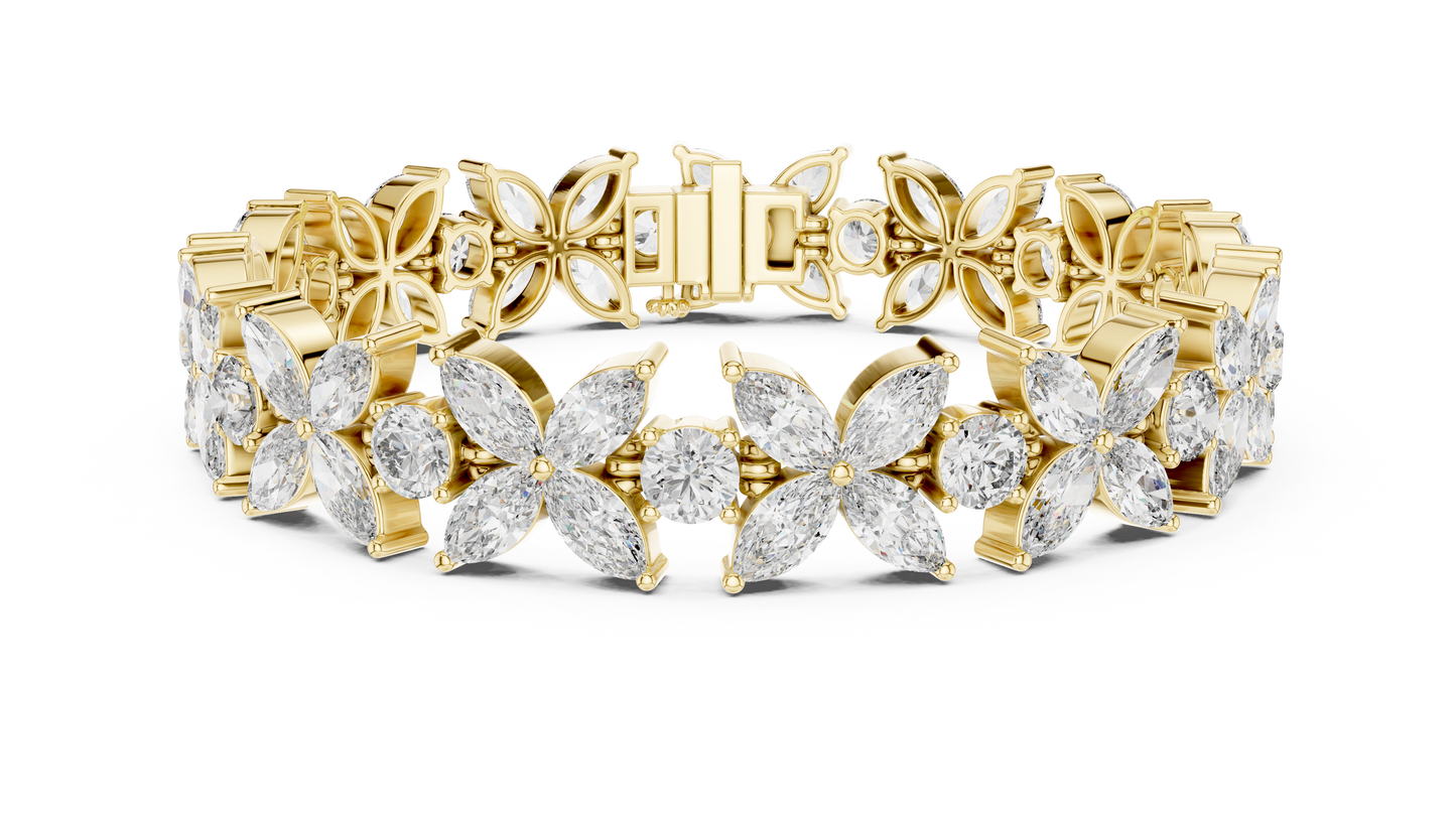 Floral Marquise Diamond Bracelet