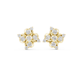 Diamond Quad-Cluster Starburst Stud Earrings