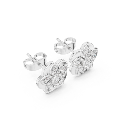 Diamond Seven-Stone Floating Floral Studs
