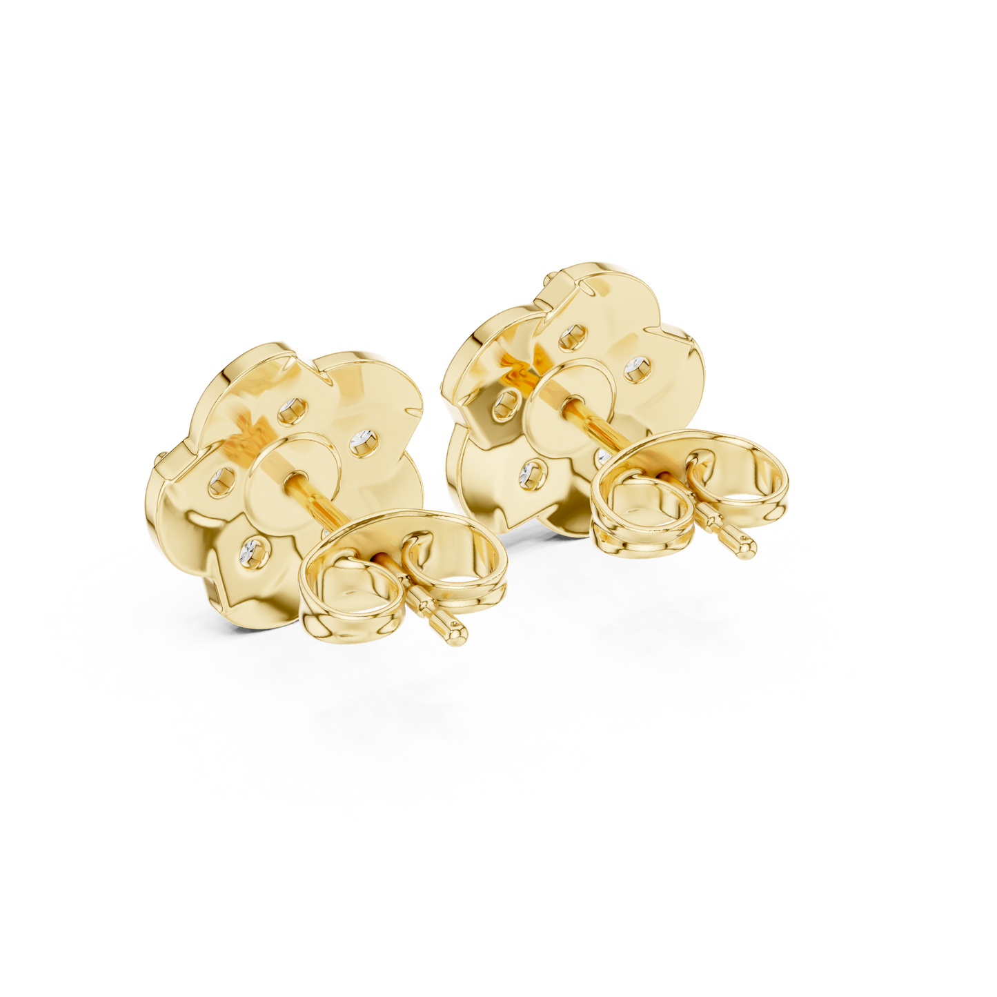 Diamond Seven-Stone Floating Floral Studs