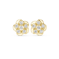 Diamond Seven-Stone Floating Floral Studs