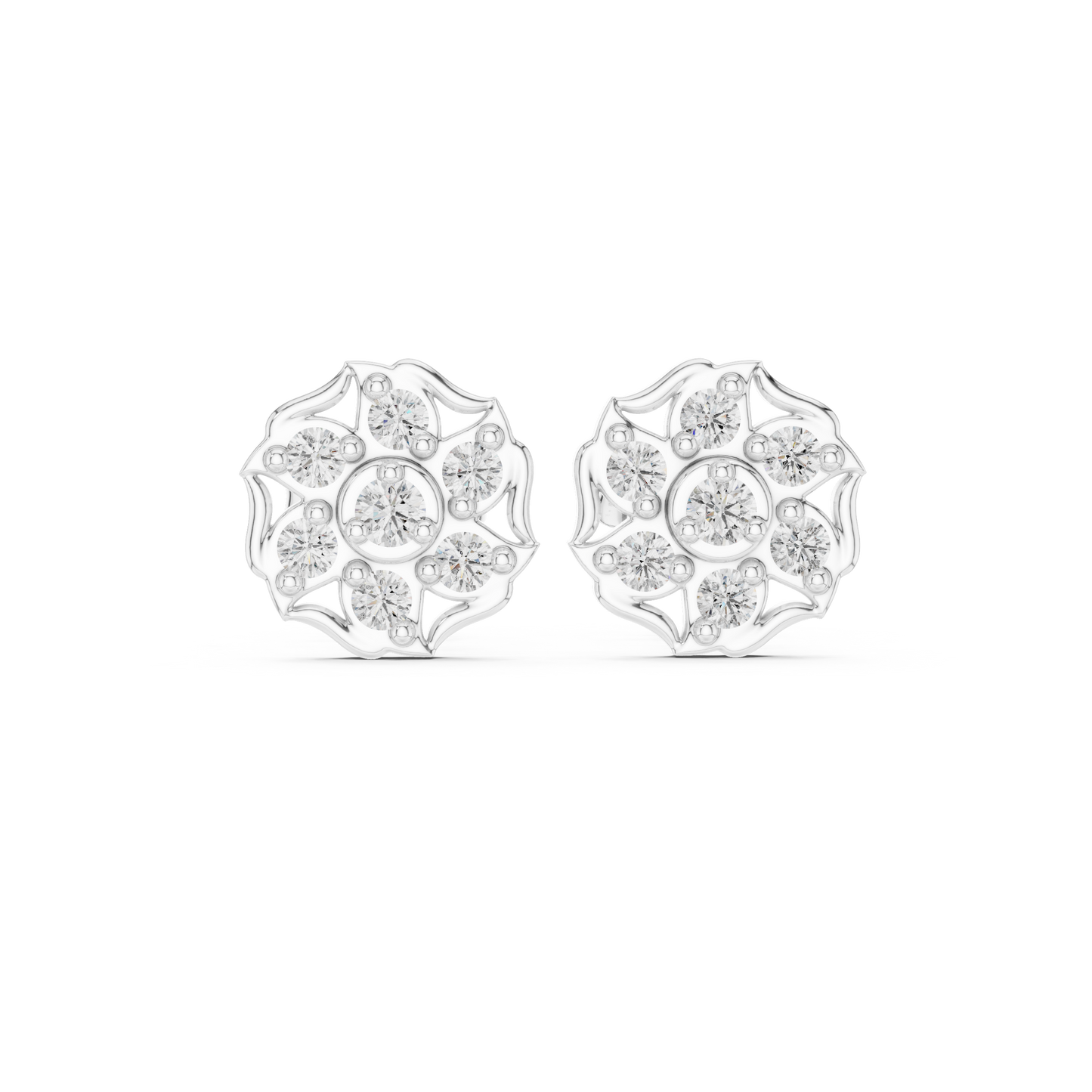 Diamond Cushion-Style Composite Cluster Studs
