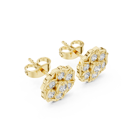 Diamond Cushion-Style Composite Cluster Studs