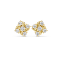 Diamond Seven-Stone Floral Petal Cluster Studs