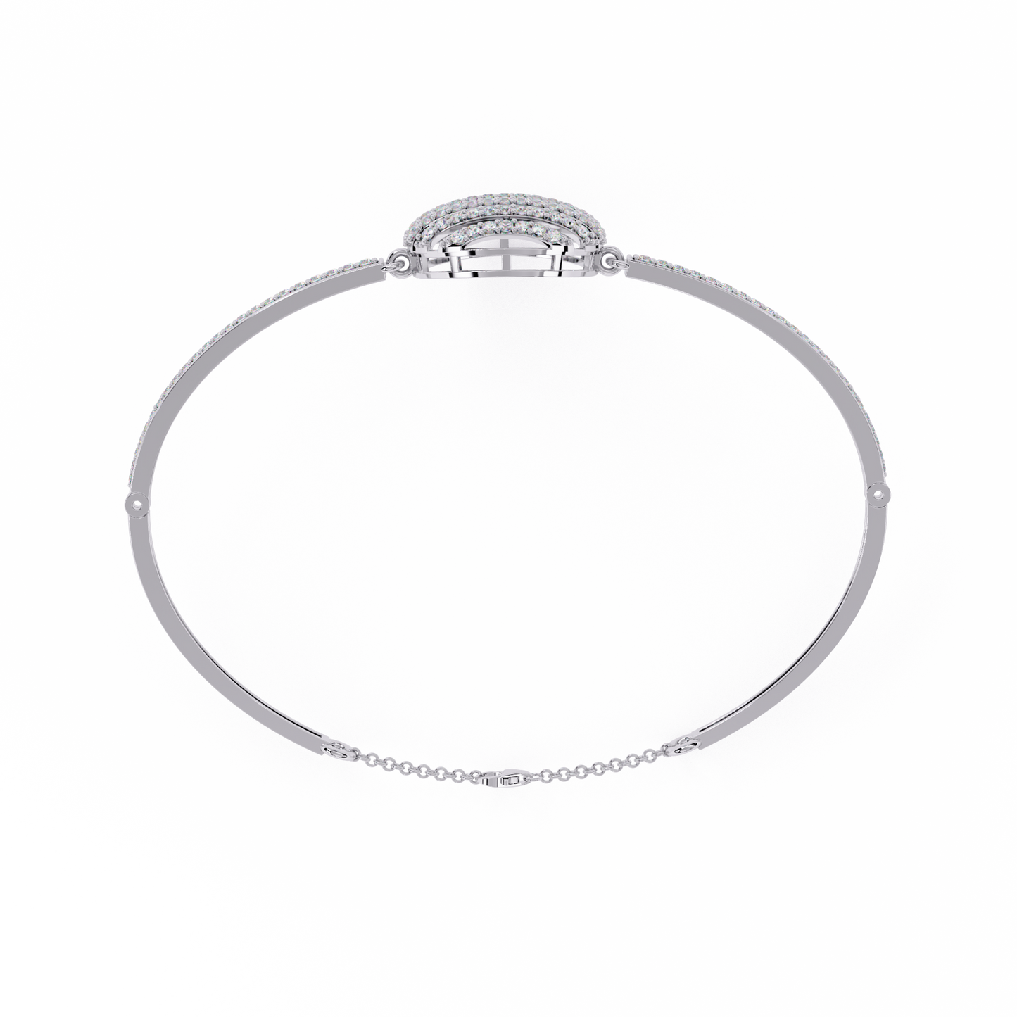 Celeste Orb Diamond Bangle White Gold