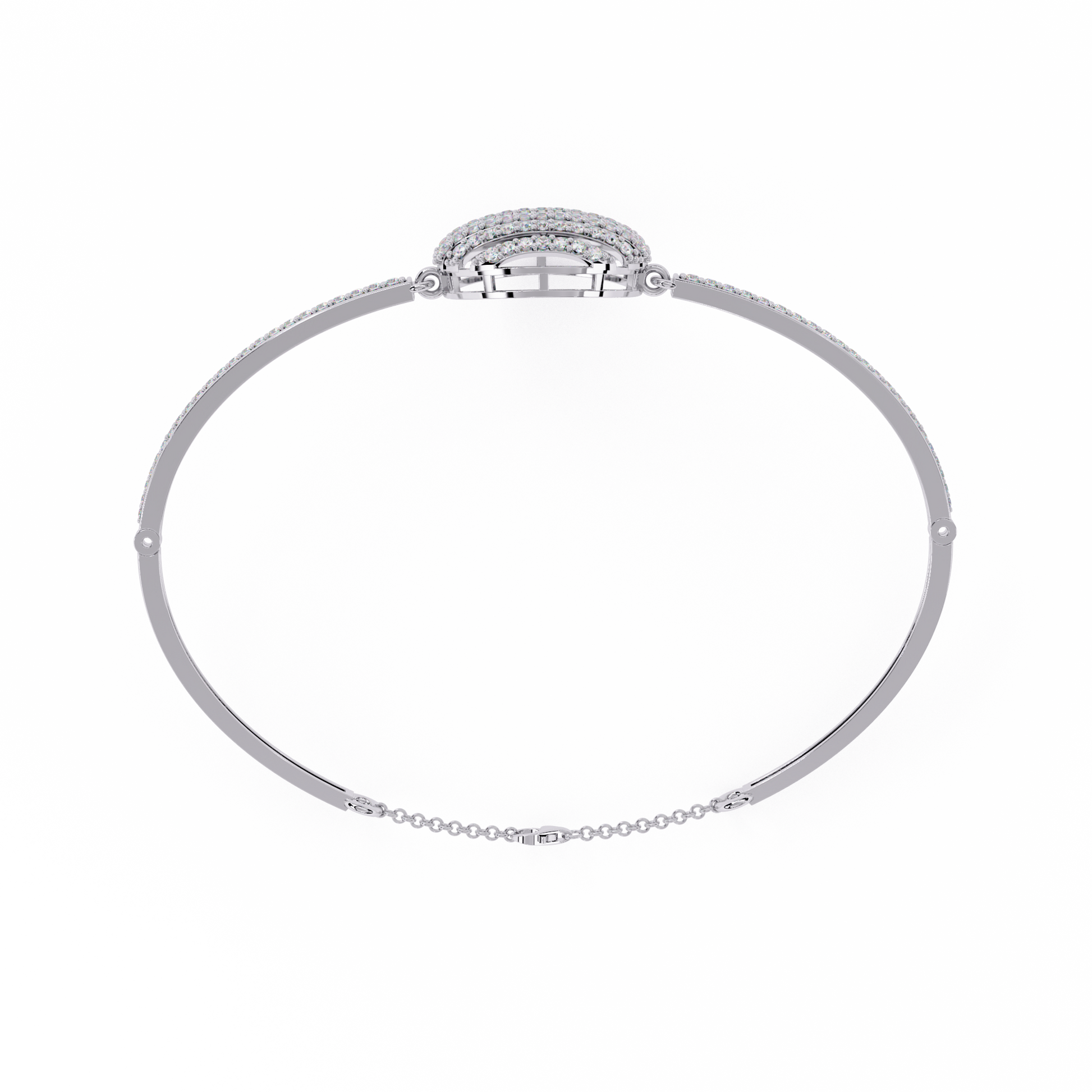 Celeste Orb Diamond Bangle White Gold