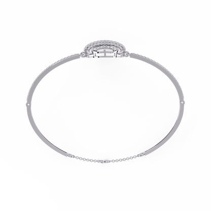 Celeste Orb Diamond Bangle White Gold