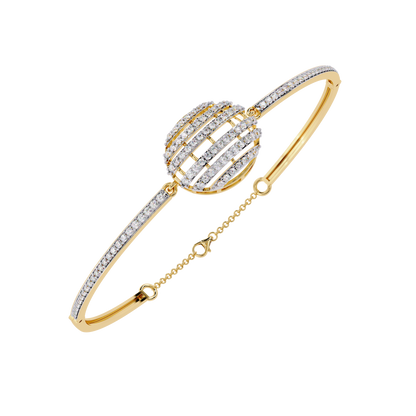 Celeste Orb Diamond Bangle Yellow Gold