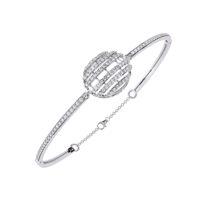 Celeste Orb Diamond Bangle White Gold