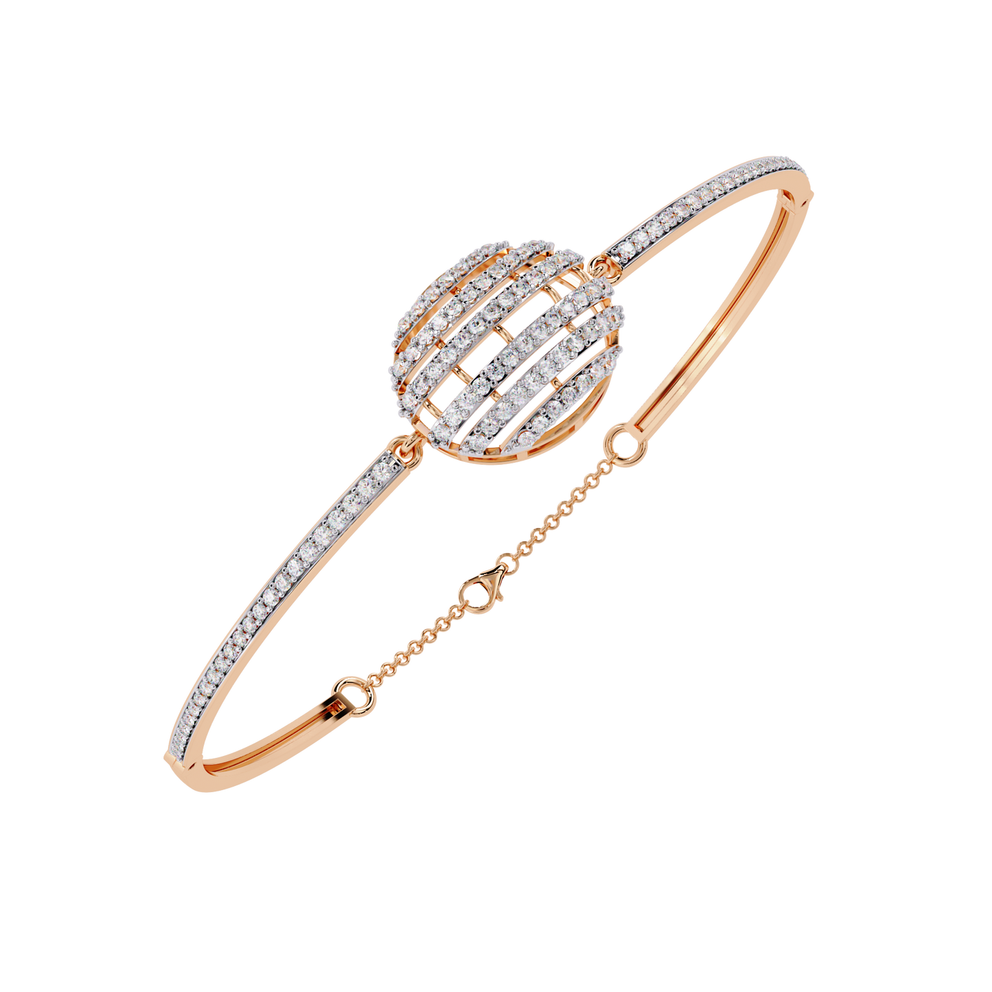 Celeste Orb Diamond Bangle Rose Gold