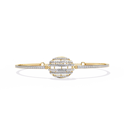 Celeste Orb Diamond Bangle Yellow Gold